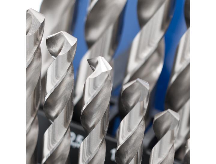 Sada spirálových vrtáků v kazetě DIN 338 HSS-G broušených 25 dílů