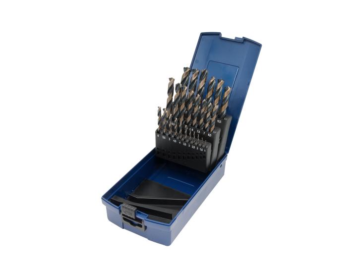 Sada spirálových vrtáků DIN 338 HSS-G uzavřená, TURBO 25 ks.