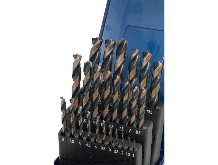 Sada spirálových vrtáků DIN 338 HSS-G uzavřená, TURBO 25 ks.