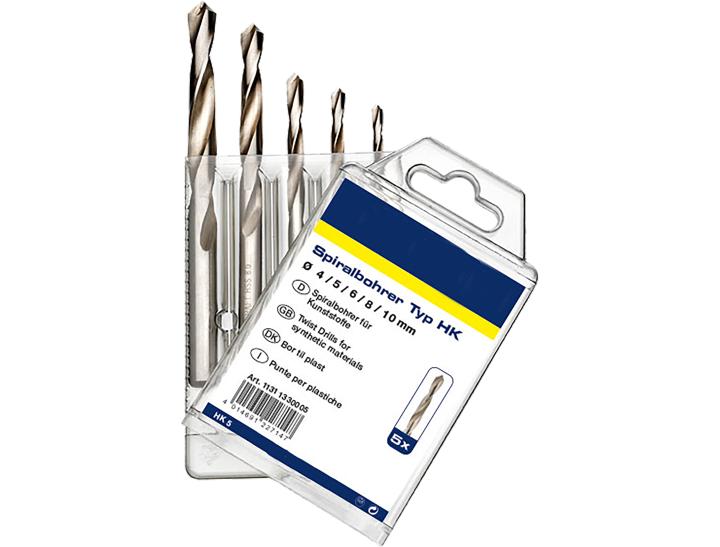 Sada spirálových vrtáků pro plast DIN 338 HSS-G typ HK
