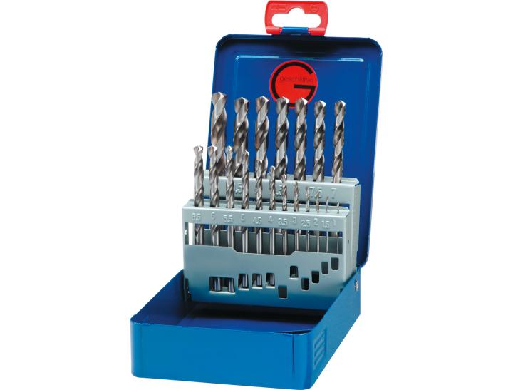 Spirálové vrtáky - kazeta DIN 338 HSS válcovaná 19 ks.